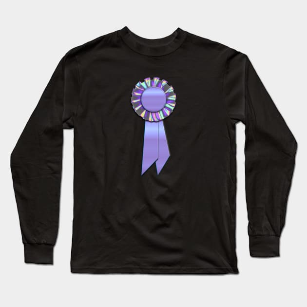 Blue Holo Ribbon Long Sleeve T-Shirt by dinaaaaaah